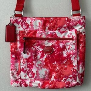 Coach Vibrant Red and Pink Crossbody Bag